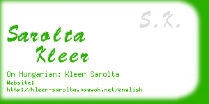 sarolta kleer business card